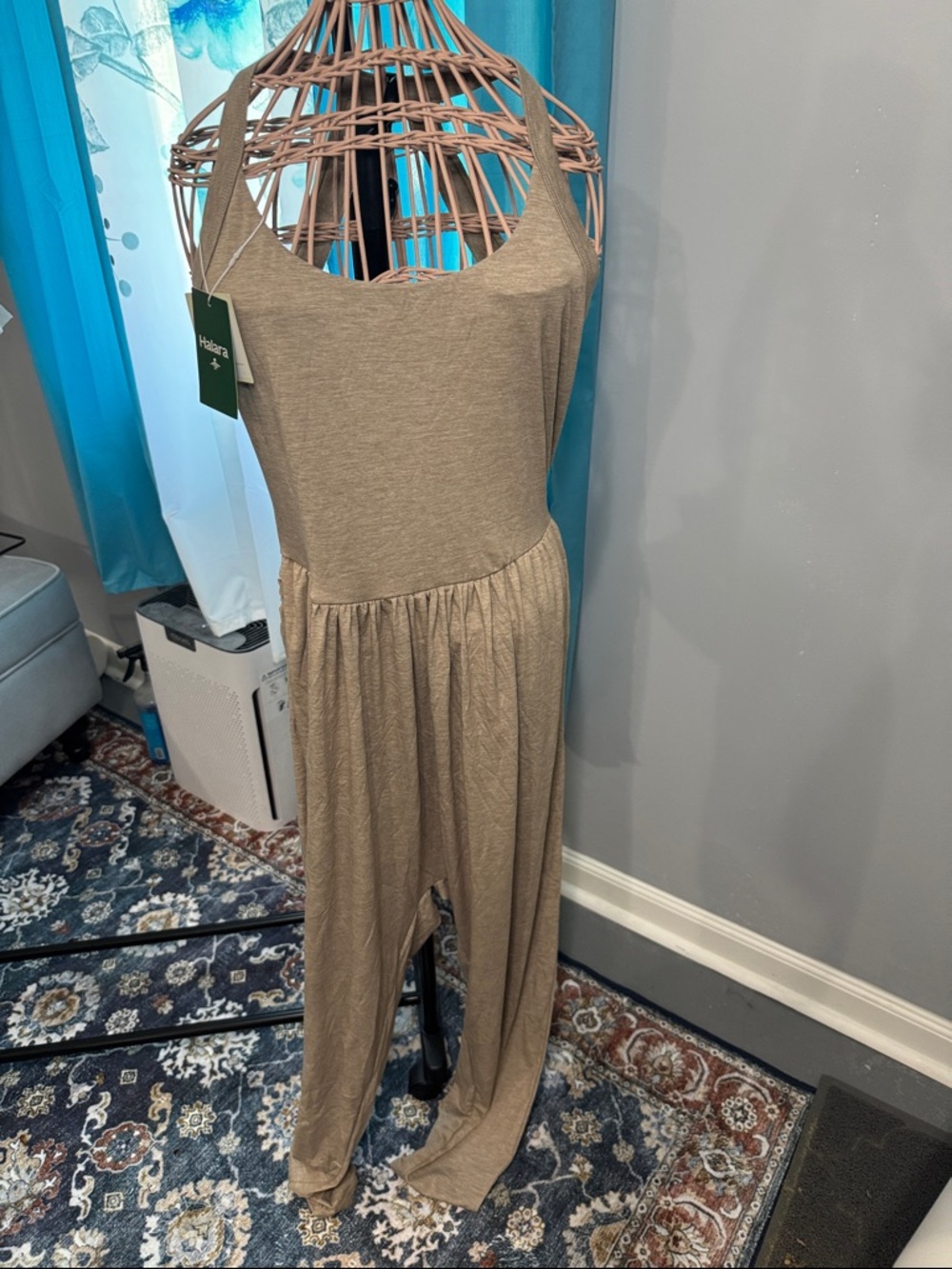 HALARA Taupe Sleeveless Jumpsuit